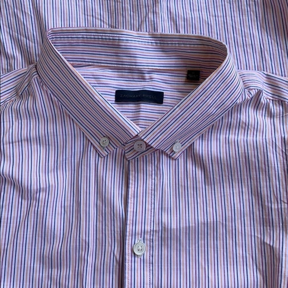 $198 NWT Zachary Prell Long Sleeve Woven Shirt pink Size-XL $198 NWT Zachary Prell Long Sleeve Woven Shirt pink Size-XL